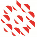 5S管理地貼 耐磨倉庫警示定位標誌貼 圓形10片裝紅白 直徑5cm 15807 - 紅/白Φ50mm