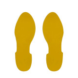 5S管理地貼 耐磨倉庫工廠目視化警示標識標誌貼 腳印1對裝 長280mm寬100mm黃色 15814 - 黃色280×100mm