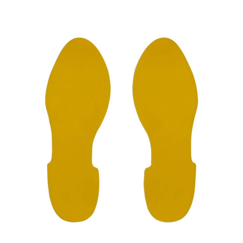 5S管理地貼 耐磨倉庫工廠目視化警示標識標誌貼 腳印1對裝 長280mm寬100mm黃色 15814 - 黃色280×100mm