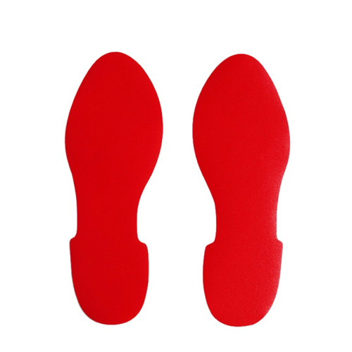 5S管理地貼 耐磨倉庫工廠目視化警示標識標誌貼 腳印1對裝 長280mm寬100mm紅色 15813 - 紅色280×100mm