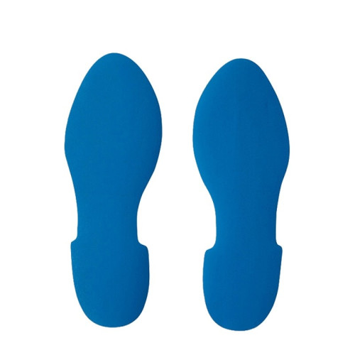 5S管理地貼 耐磨倉庫工廠目視化警示標識標誌貼 腳印1對裝 長280mm寬100mm藍色 15815 - 藍色280×100mm