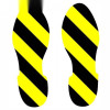 腳女地貼（腳印）1對裝 28×10cm 黃黑色 腳印地面標貼 14425 - 黃/黑280×100mm