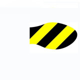 腳女地貼（腳印）1對裝 28×10cm 黃黑色 腳印地面標貼 14425 - 黃/黑280×100mm