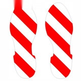 腳印地貼（腳印）1對裝 28×10cm 紅白色 腳印識別貼 14426 - 紅/白280×100mm