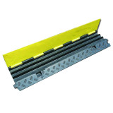 重型3槽線保護帶 線槽保護帶 線槽減速墊 穿線板 14464 - 黃黑條紋900×500×75mm