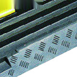 重型3槽線保護帶 線槽保護帶 線槽減速墊 穿線板 14464 - 黃黑條紋900×500×75mm