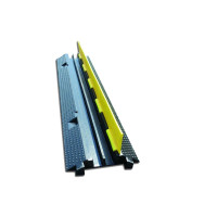 重型2槽線保護帶 線減速帶 線保護墊 線槽保護板 14465 - 黃黑條紋1000×250×45mm