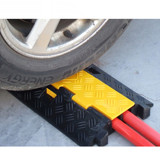 重型2槽線保護帶 線減速帶 線保護墊 線槽保護板 14465 - 黃黑條紋1000×250×45mm