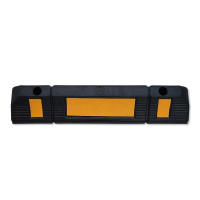 反光車輪定位器（2個裝）橡膠輪檔 停車定位器 停車位擋車器 停車阻擋器 14470 - 黑色含安裝配件600×120×100mm2個/對