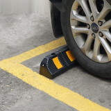 反光車輪定位器（2個裝）橡膠輪檔 停車定位器 停車位擋車器 停車阻擋器 14470 - 黑色含安裝配件600×120×100mm2個/對