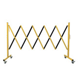 移動式伸縮圍籬 可移動式伸縮隔離欄 鋼製伸縮隔離欄 14473 - 黃黑條紋高950mm長範圍220-2500mm