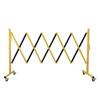 移動式伸縮圍籬 可移動式伸縮隔離欄 鋼製伸縮隔離欄 14473 - 黃黑條紋高950mm長範圍220-2500mm