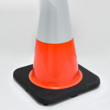 PVC反光路錐（1個裝）紅白反光雪糕筒交通安全反光路錐 安全警示橡膠路錐45×27×27cm 14484 - 紅450×270×270mm
