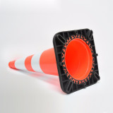 PVC反光路錐（1個裝）紅白反光雪糕筒交通安全反光路錐 安全警示橡膠路錐71×36×36cm 14485 - 紅710×360×360mm