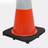 PVC反光路錐（1個裝）紅白反光雪糕筒交通安全反光路錐 安全警示橡膠路錐71×36×36cm 14485 - 紅710×360×360mm