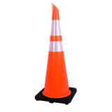 PVC反光路錐 交通安全錐警示圓錐筒 紅白反光雪糕筒 1個高91長36寬36cm 14486 - 紅910×360×360mm