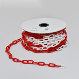 塑膠隔離鏈（紅白）25m 警示隔離鏈 交通隔離鏈 14487 - 紅白39x20mm
