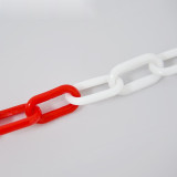 塑膠隔離鏈（紅白）25m 警示隔離鏈 交通隔離鏈 14487 - 紅白39x20mm