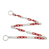 塑膠隔離鏈條（2公尺）路錐連接鏈條 附套環警示鏈條 塑膠鏈 14488 - 紅白Φ30mmxL2m