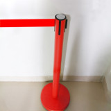 慢伸縮型一米線警示帶隔離柱（紅色）伸縮隔離帶欄桿 隔離帶警示柱 14496 - 紅色Φ63mm H910mm W320mm