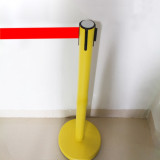 慢伸縮型伸縮帶隔離柱（黃色）一米線欄桿 伸縮帶警示柱 警戒線欄桿 14497 - 黃色Φ63mm H910mm W320mm