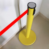 慢伸縮型伸縮帶隔離柱（黃色）一米線欄桿 伸縮帶警示柱 警戒線欄桿 14497 - 黃色Φ63mm H910mm W320mm