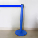 慢伸縮型伸縮帶隔離柱（藍色）不鏽鋼一米線欄桿 鋼製警示柱 14498 - 藍色Φ63mm H910mm W320mm