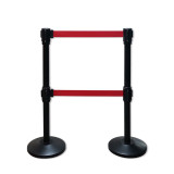 慢伸縮型雙層伸縮帶隔離柱（黑色）雙層伸縮隔離帶欄桿 伸縮帶隔離柱 14504 - 黑色Φ51mmH910mm 底盤Φ320mm