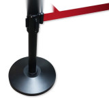 慢伸縮型雙層伸縮帶隔離柱（黑色）雙層伸縮隔離帶欄桿 伸縮帶隔離柱 14504 - 黑色Φ51mmH910mm 底盤Φ320mm