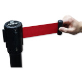 慢伸縮型雙層伸縮帶隔離柱（黑色）雙層伸縮隔離帶欄桿 伸縮帶隔離柱 14504 - 黑色Φ51mmH910mm 底盤Φ320mm