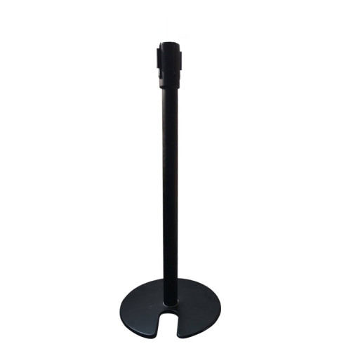 慢伸縮型U型底座伸縮帶隔離柱（黑色）伸縮分隔帶一米線欄桿 14506 - 黑色H890xW320mm