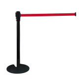 慢伸縮型U型底座伸縮帶隔離柱（黑色）伸縮分隔帶一米線欄桿 14506 - 黑色H890xW320mm
