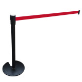 慢伸縮型U型底座伸縮帶隔離柱（黑色）伸縮分隔帶一米線欄桿 14506 - 黑色H890xW320mm