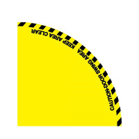 開門半徑警示地貼 邊長1.2m 開門範圍警示地貼標識 120×120cm 14328 - 黃色1200mmx12000mm