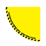 開門半徑警示地貼 邊長1.2m 開門範圍警示地貼標識 120×120cm 14328 - 黃色1200mmx12000mm