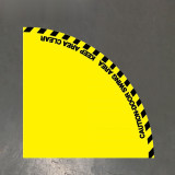 開門半徑警示地貼 邊長1.2m 開門範圍警示地貼標識 120×120cm 14328 - 黃色1200mmx12000mm