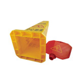 四面告示牌（小心翼翼地滑）小心翼翼地滑立牌 安全警示錐 安全錐 14014 - 黃色280x280mm