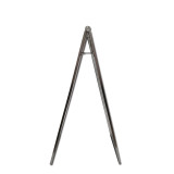 不鏽鋼A字告示牌 小心地滑 溫馨提示金屬人字立牌 物業園區商場警示標誌牌 17310 - 本色235×300×580mm