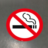 禁止吸菸地面警示貼（禁止吸菸）直徑400mm 地貼警示標誌 15713 - 黃色Φ400mm