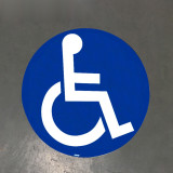 地貼警示標識（殘障通道）耐磨地貼標識 地面標識貼 15718 - 黃色Φ400mm