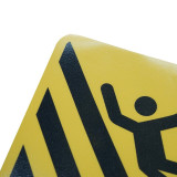 小心地滑地貼上標識（小心地滑）20×60cm 地面警示貼 15757 - 黃色600×200mm