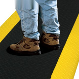 工業警示防滑地墊 PVC耐油橡膠腳墊工廠倉庫車間 鋼花紋黑黃色90×150cm 15910 - 黑+黃邊60×90cm