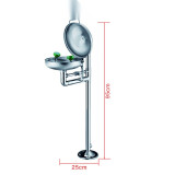 直立式洗眼器 304不鏽鋼緊急洗眼器 雙頭沖淋洗眼器 14748 - 原色Φ300mmH930mm