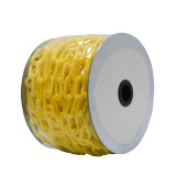 塑膠鏈條 30公尺 塑膠隔離鏈條 塑膠警示鏈條 PVC鏈條14112 - 黃色30m/卷