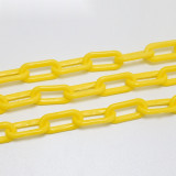 塑膠鏈條 30公尺 塑膠隔離鏈條 塑膠警示鏈條 PVC鏈條14112 - 黃色30m/卷