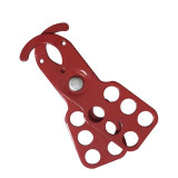 經濟型鋼製安全鎖鉤（小號）安全鎖具扣環 六孔鎖具 14720 - 紅色40x115mmΦ25mm