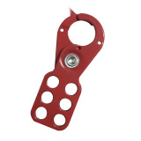 經濟型鋼製安全鎖鉤（小號）安全鎖具扣環 六孔鎖具 14720 - 紅色40x115mmΦ25mm