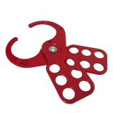 經濟型鋼製安全鎖鉤（大號）安全扣環 六孔安全鎖具 14721 - 紅色40x128mmΦ38mm