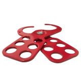 經濟型鋼製安全鎖鉤（大號）安全扣環 六孔安全鎖具 14721 - 紅色40x128mmΦ38mm