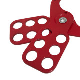 經濟型鋼製安全鎖鉤（大號）安全扣環 六孔安全鎖具 14721 - 紅色40x128mmΦ38mm